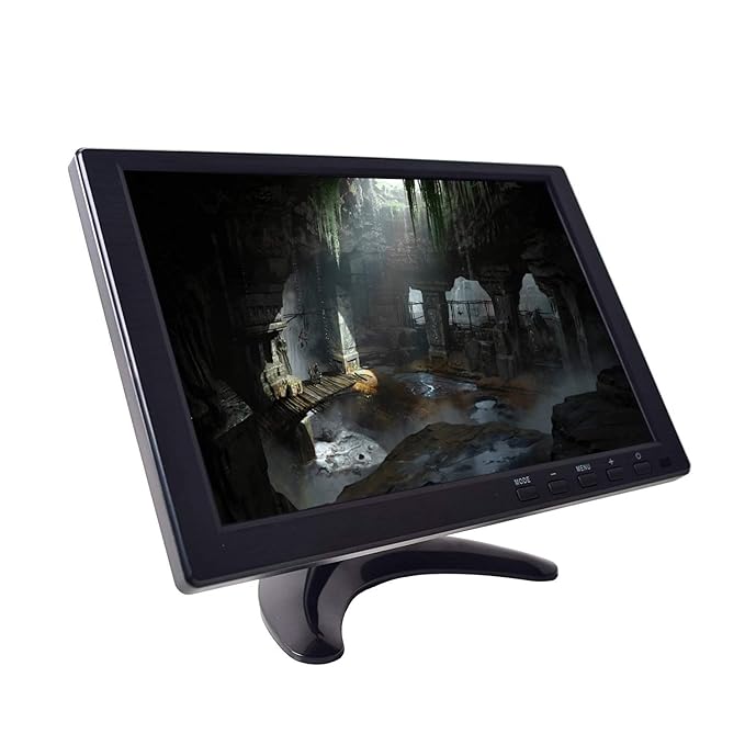 Gaming Monitor, 10.1 Zoll HD 1280x800 IPS TFT LED Bildschirm, DC 12V 16:9 MP5 Eingebauter Lautsprecher Media Player mit HDMI 
