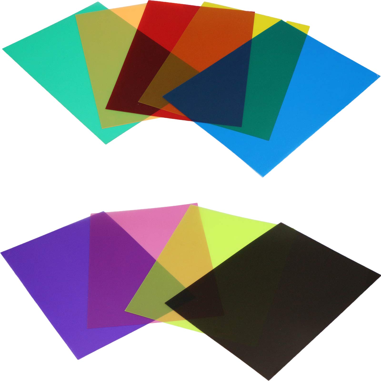 Colour Film Colour Filter Film, Filter Set Colour Correction with 9 Colours for Flashlight, Colour Gel Filter, Photo Studio Accessories, Photo Strobe Flash Light (11.69 x 8.26 inches)