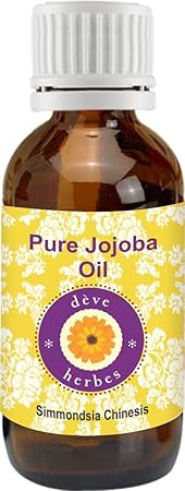 Deve Herbes Pure Golden Jojoba Oil (Simmondsia Chinensis) 100% Natural Therapeutic Grade Cold Pressed for Personal Care, 15 ml