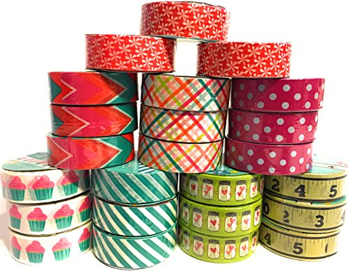 24 Rolls Washi Tape Box Set |Chloe Variety Pack - Decorative Paper Tape for All DIY Crafts, Kids' Art Projects, Scrapbooking, Journal, Planners, Gift Wrapping & More. - Thumbnail 3