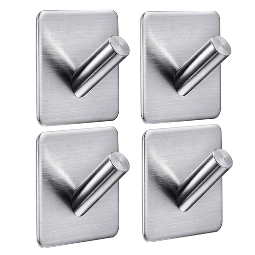 Heavy Duty Self Adhesive Hooks Durable 304 Stainless Steel Waterproof