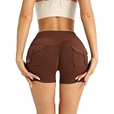 ANNERYOGA Yoga Shorts with Pockets for Women High Waist Tummy Control Biker Shorts with Pocket Workout Gym Volleyball Running