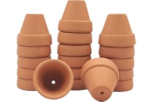 Yishang mini Terracotta Pots with Drainage Holes - 1.2 inches Succulent Cactus Nursery Planter,Tiny Clay Nursery Pots for Indoor/Outdoor Mini Plant, DIY Crafts, Wedding Favors(18 Pack)