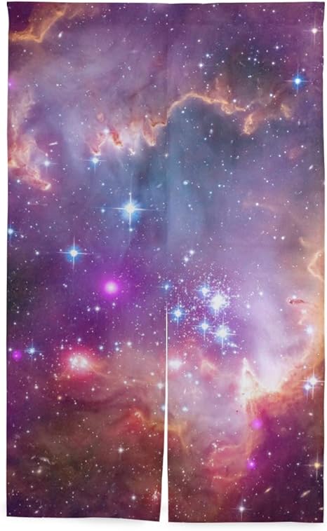 Amazon Luyisi のれん 暖簾 突っ張り棒付き宇宙柄 星空 パープル 86 丈143cm のれん オンライン通販