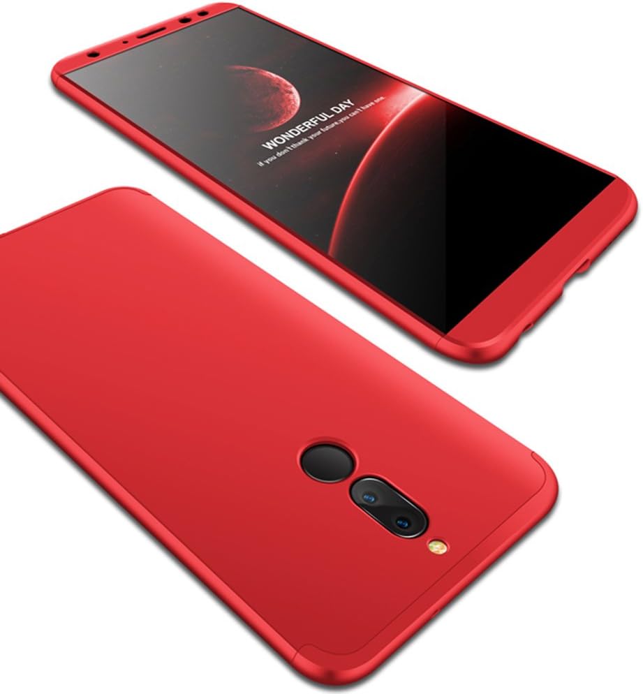 Huawei Mate 10 Lite Case, Ranyi [Full Body 3 in 1] [Slim & Thin Fit Tightly] [360 Degree Protection] Premium Hybrid Bumper 3 in 1 Electroplated Hard Case for Huawei Mate 10 Lite (2017), red