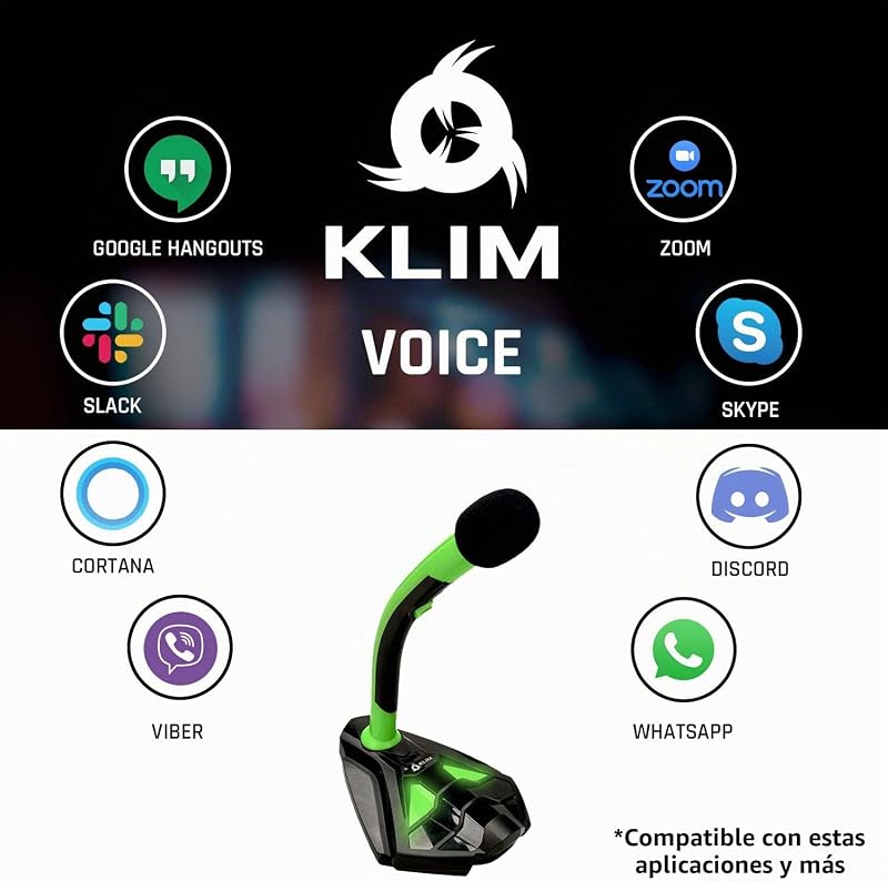 ™ Microfone USB de Voz com Base de Computador - Microfone de Secretária, Microfone para Jogadores - Verde e Preto - Nova Versão — foto 2 de 6