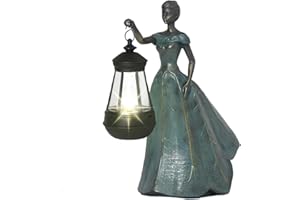 CJSUNYT Fairy Garden Statue Solar Garden Decor Resin Statue with Lights for Yard Lawn Decorations Outdoor Patio Gardening Gifts for Women 5.5 * 9.5 * 11.5 Inch