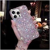 Erolagomat Bling Designer for iPhone 14 Pro Max Case, Glitter Rhinestones Phone Case with More Than 800 Super Shiny Rhinestones,Luxury Sparkly Hard Back Cover for Women Girls