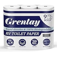 RV Toilet Paper Quick Dissolve for Septic Safe 9 Mega Rolls x 500Sheets x 3Ply 100%Biodegradable Camper Toilet Tissue…