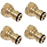 Joywayus 4Pcs 3/4" Female Brass Garden Water Hose Pipe Faucet Nozzle Quick Connect Adapter