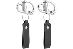 Loyanger Quick Release Clip Shackle for SCBA Mask - Stainless Steel Quick-Release Shackles, Marine Grade 316 Stainless Steel Shackle for Rigging with Leather Handle