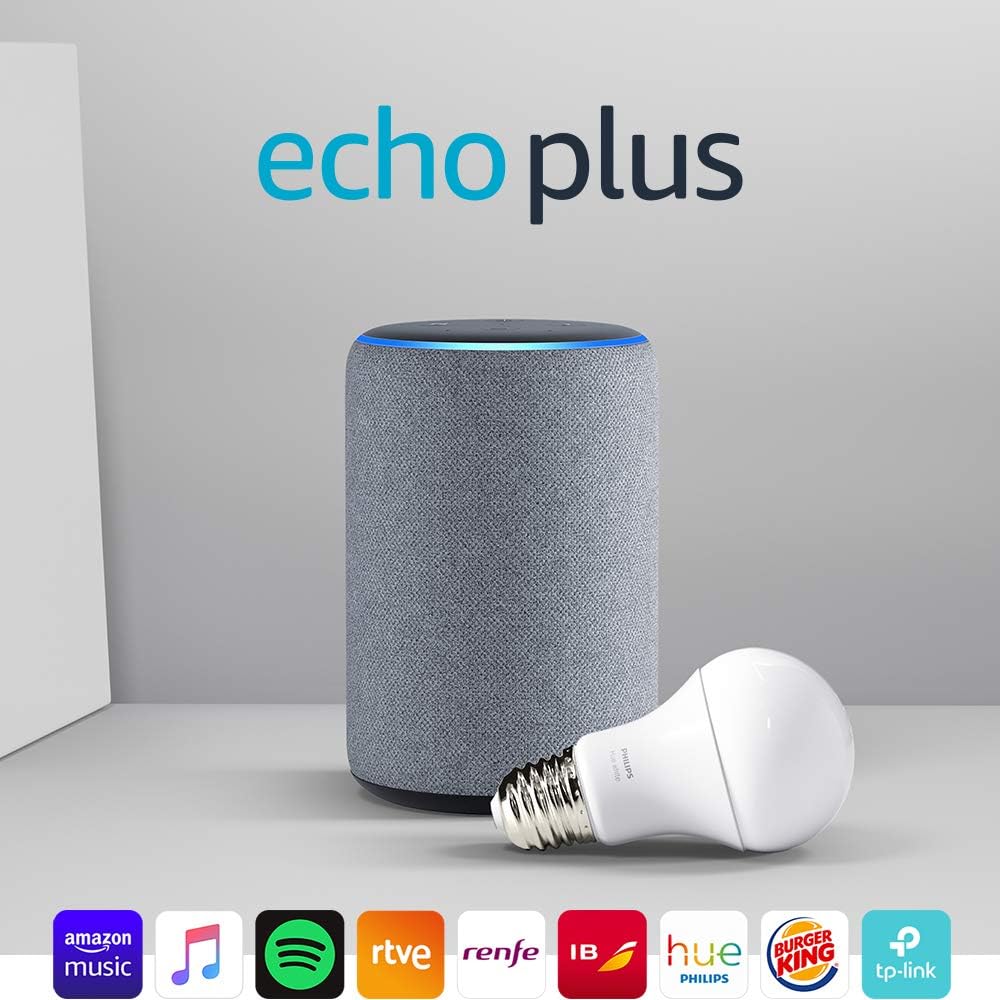 Pack Echo Plus de 2.ª generación + Philips Hue White Bombilla LED E27