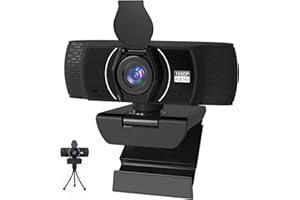 PEATOP Webcam for PC 1080P with Microphone,Computer Camera 110° Field of View Streaming Camera with Cover Tripod Auto Light Correction Webcams for Zoom,Video Call, Skype,Teams