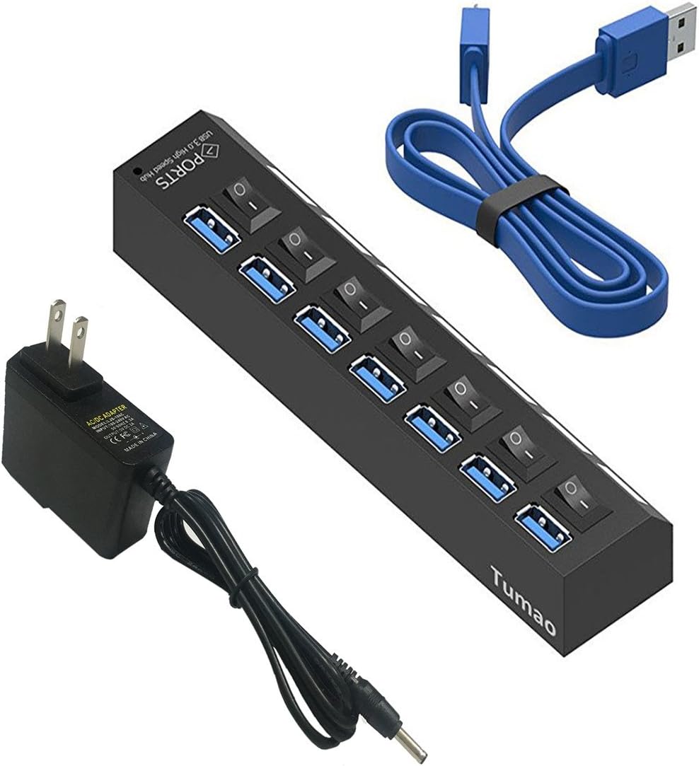 Amazon Tumao USBハブ USB3.0ハブ バスパワー セルフパワー 7ポート USB HUB独立スイッチ付 持ち運びに便利
