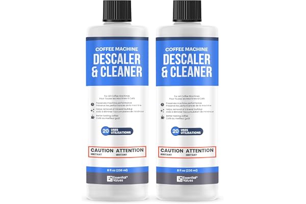Essential Values Universal Descaling Solution for Keurig Breville Nespresso & Delonghi (4 Uses) | Coffee Machine Descaler Cle