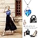 PLATO H Lock Heart Crystal Necklace Lock and Key Heart Necklace with Swarovski Crystal Heart Key Necklace Ocean Blue Heart Neckalce for Woman, Birthday Gifts