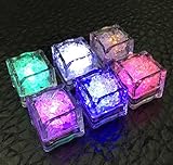 Eruner Multicolor [Ice Cubes Light]-24 Pack of Decorative LED Liquid Sensor Ice Cubes Shape Lights Submersible LED Glow Light Up for Bar Club Wedding Party Champagne Tower Decoration (24 Pack, Cube)
