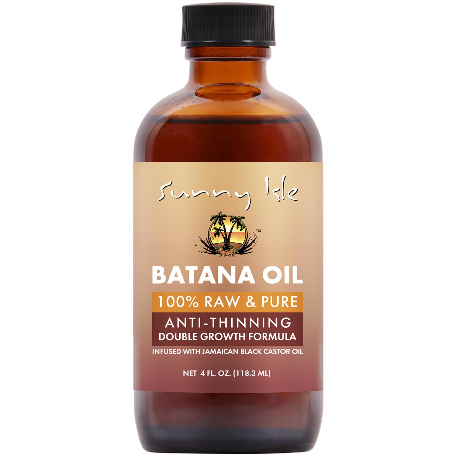 Sunny Isle Batana Oil Infused with Jamaican Black Castor Oil 4oz | Anti-Thinning Formula