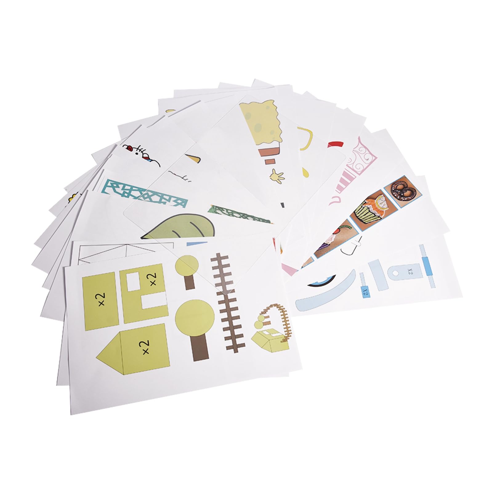 VBESTLIFE 20pcs 3D Pen Printing Paper Painting Graffiti Template Mold 40 Cartoon Patterns for Kids DIY