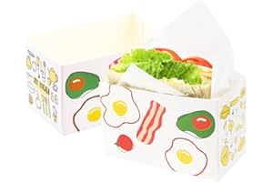 Cyblinia Sandwich Take Out Boxes 50 Pieces Paper Take Out Containers, Mini Burger Boxes,Toast Holding Bread Tray for Take Out Food Containers,Restaurant, Picnic and Party