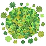 240 Pcs 3 Sizes 4 Colors Glitter Foam Shamrock Stickers Lucky Irish Four Leaf Clover Stickers for St. Patrick's Day Kids Crafts Classroom Decorations