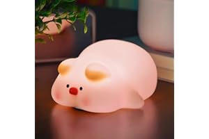 TeoTeeo Piggy Night Light for Kids,Silicone Piggy Cute Lamp,3 Level Dimmable Kids Night Light,30 Minutes Timer Nightlight for Kids Room, Rechargable Bedside Touch Baby Night Light, Soft Kids Lamp
