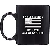 Rogue River Tactical Military Veteran Coffee Mug I Am a Veteran My Oath Never Expires Novelty Cup Gift for Military Veteran