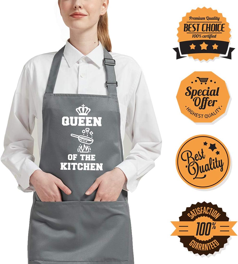 Saukore Funny Cooking Aprons for Couple with 2 Large Pockets - Anniversary, Wedding, Engagement & Bridal Shower Gifts - Image 3
