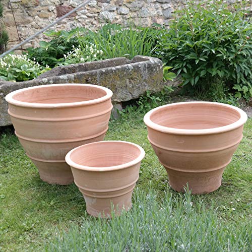Palatina-Keramik | großer breiter Pflanzkübel Übertopf aus Terrakotta | 60 cm | winterharter Blumenkübel Außen Garten Buxus – Bild 6
