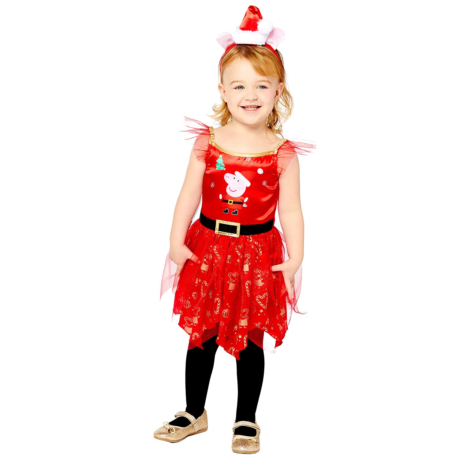 (PKT) (9908564) Child Girls Peppa Pig Christmas Fairy Dress Costume (2-3 yr)