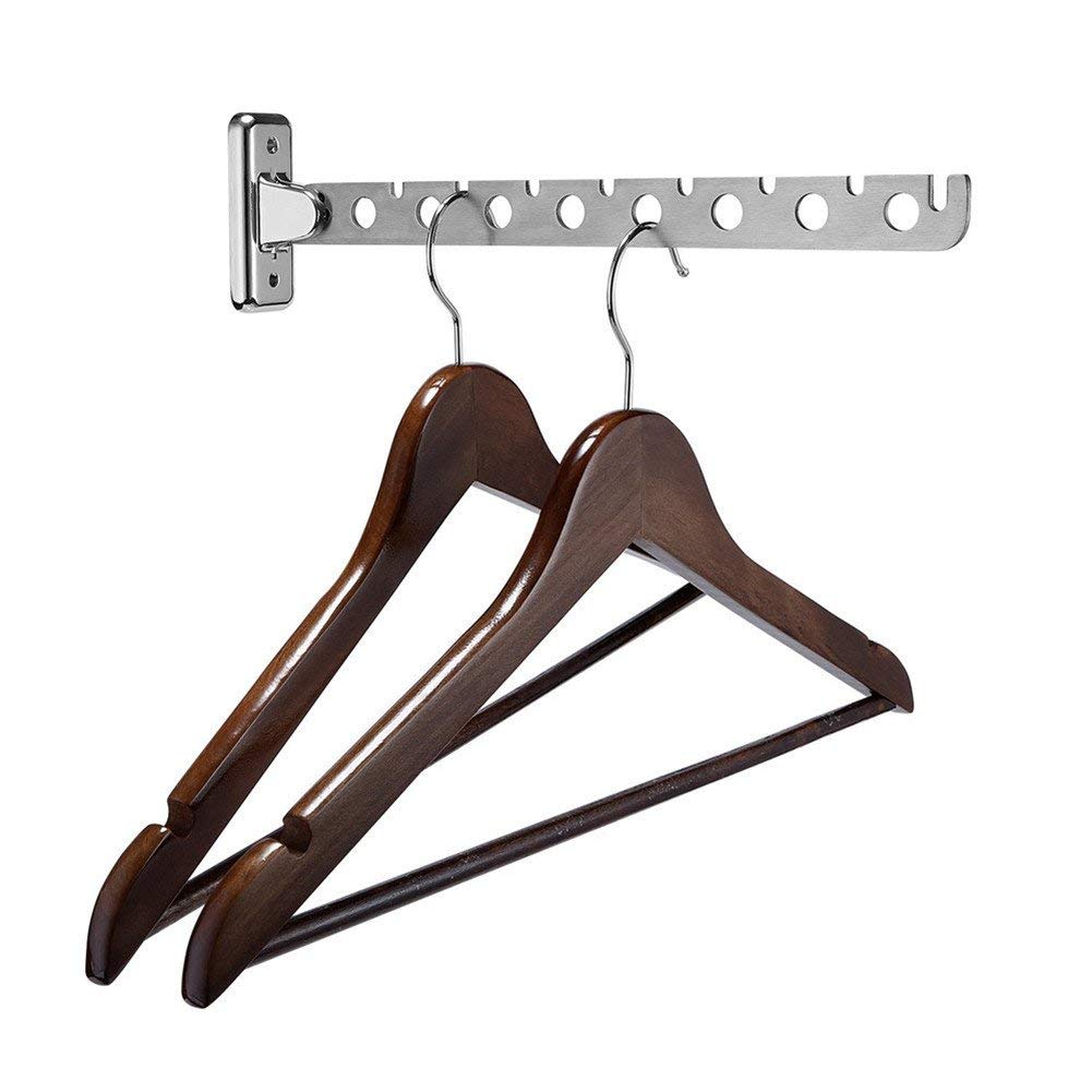 CASEWIND Robe Hook Clothes Hook Holder Silver Wall Mounted Rotatable Folding, made of Solid Stainless Steel Modern Silver Surface