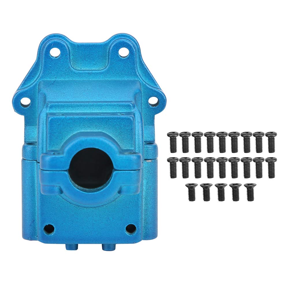 Drfeify RC Gearbox Cover,Durable Aluminum Alloy Gearbox Upper Lower Cover Shell Upgrade Parts Fit for WLtoys 144001 RC Car Model(Blue)
