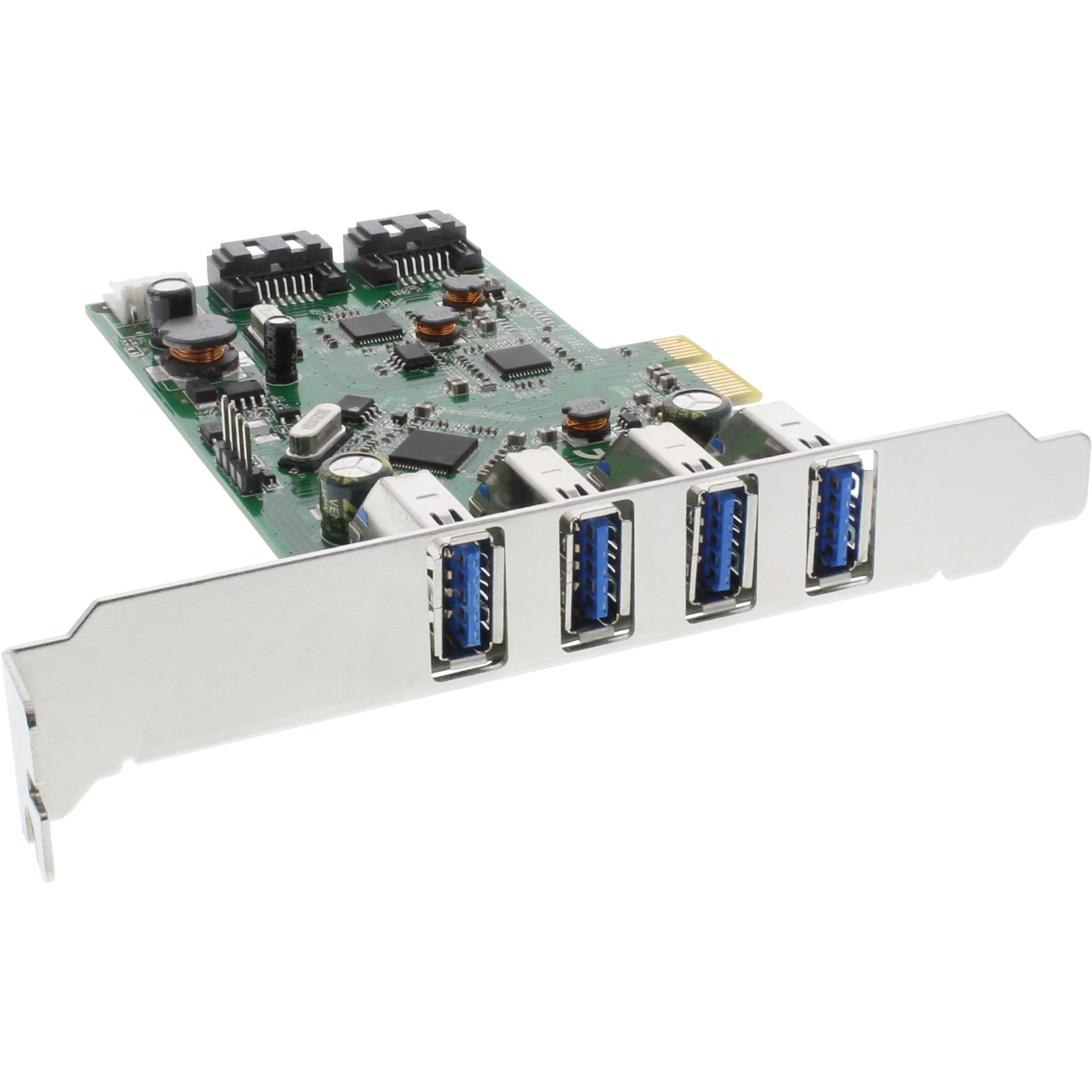 InLine 76664C Interface Card (with SATA II 4 x USB 3.0 2 x, PCIe) Low-Profile Slot Bracket Incl