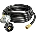 onlyfire Universal QCC1 Low Pressure Propane Regulator with 12 ft Hose for Most LP Gas Grill, Patio Heater and Fire Pit Table