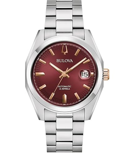 Bulova Automatic Watch 96B427, Brown, Strap : Clothing, Shoes & Jewelry