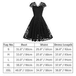Women Vintage Eyelash Lace Floral Cocktail Formal