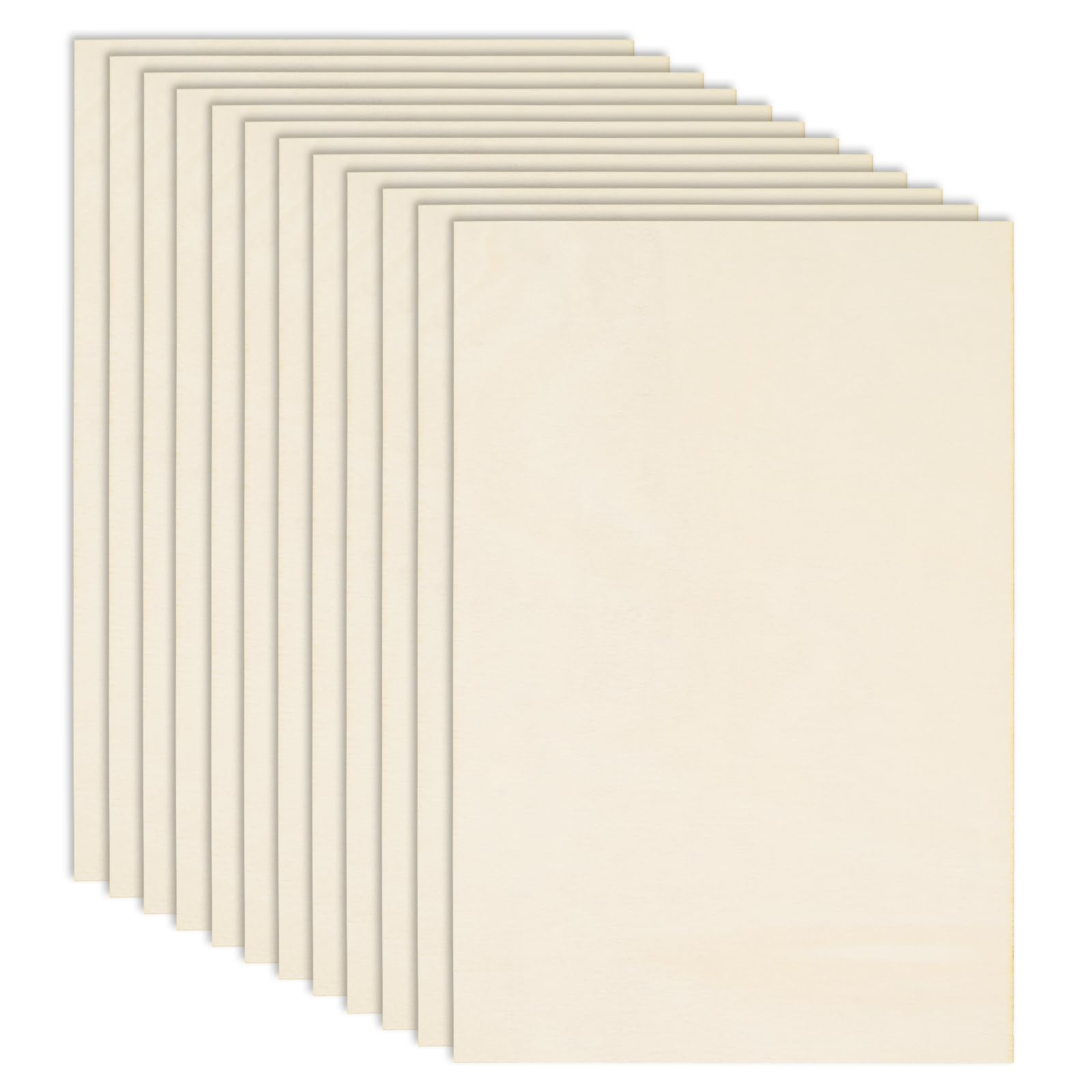 12Pcs Plywood Sheets, 300 x 200 x2mm Unfinished Basswood Sheets Board for Woodcraft Model, Crafts, Painting, Engraving, Stenciling, Home Decor