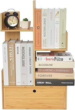 Amazon Com Kiimeey Bamboo Desk Organizer With Tray Wood