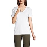 Lands' End Women's Relaxed American-Grown Supima Cotton V-Neck T-Shirt