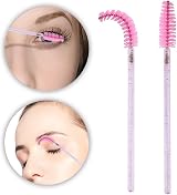 G2PLUS 300 PCS Disposable Eyelash Brushes Pink Spoolies & Mascara Wands view 6