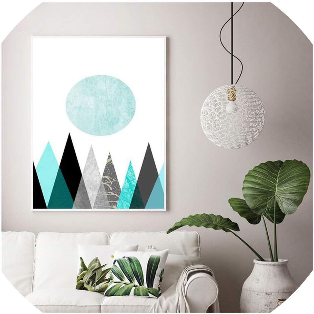 Wall Art Canvas Wall Art Poster Printed Abstract Geometry Pictures On Canvas Painting for Living Room Minimalist Decor,21X30Cm Framed,Download