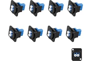 fyboptwu - 8pcs LC to LC Fiber Panel Mount Adapter LC Duplex Singlemode Fiber Optic Keystone Connector Socket Module, XLR Panel/D-Panel Mount, for Fibre Optic Network LAN Integrated Cablin