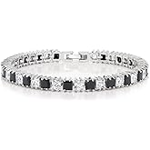 Gem Stone King Princess Cut Cubic Zirconia Classic Tennis Bracelet for Women (15.00 Cttw, 4MM CZ, Size 7 Inch)