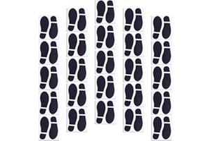 AHANDMAKER 25 Pairs 50 Prints Black Shoe Stickers 7″ Footprint Floor Decals Stickers Step Stair Applique Sticker for Feet Flo