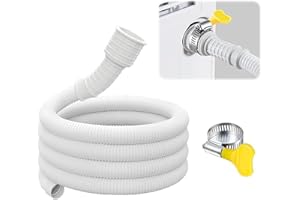 ZJSYTQS Portable Dehumidifier Drain Hose with Cuttable Rubber Adapter and Clamp,Flexible Universal AC and Dehumidifier Replacement Hose Kit (13FT)