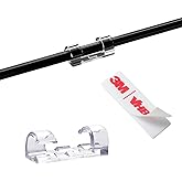 Self-Adhesive Cable Clips Organizer Drop Wire Holder Cord Management, Max Fitting Cable Diameter 0.27 inch, Pack of 20, Transparent