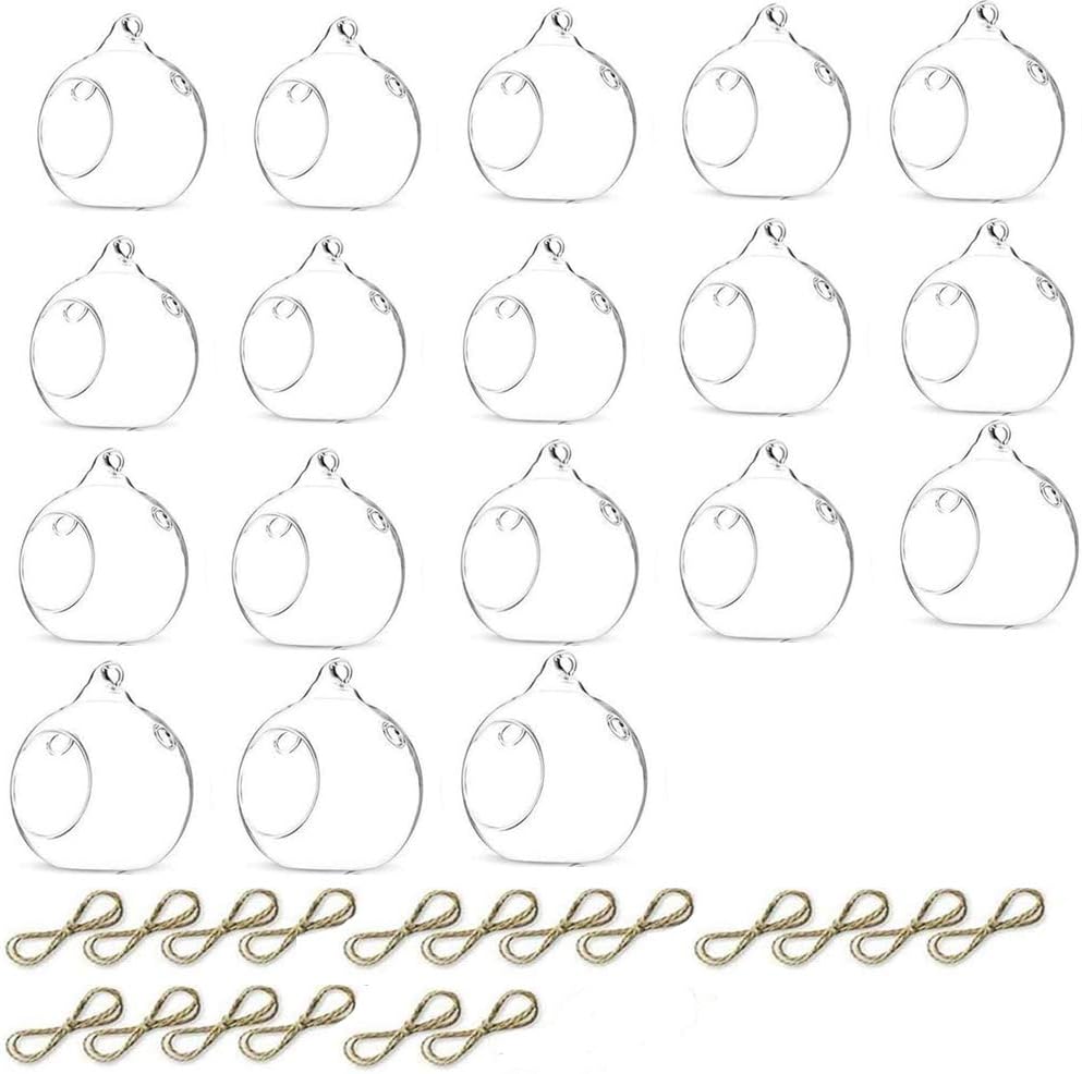 Amazon Com 3 15 Inches Hanging Tealight Holder Glass Globes Terrarium Wedding Candle Holder Candlestick 18 Pcs Set 18pcs Kitchen Dining