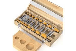 FivePears 16 Pcs Forstner Drill Bits Set, Carbide Tipped Wood Hole Saw Auger Opener, Hole Opener Hinge Hole Cutter for Woodworking, Plastic, Plywood Products