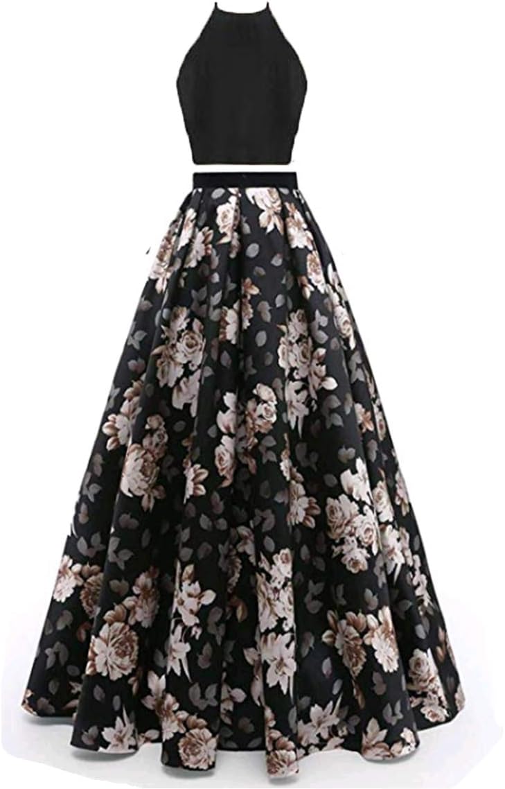FWVR Floral Print Evening Dresses for Women Formal Long Prom Wedding Party Gowns