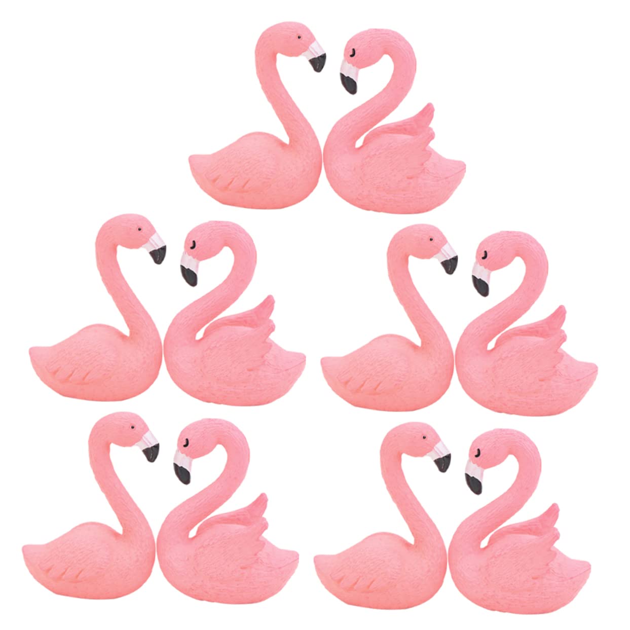 ANDRESLAD 10pcs Miniature Flamingo Figurines Creative Micro Landscape Decor for Indoor and Outdoor Gardening Resin Adornments for Home Office and Garden Decoration
